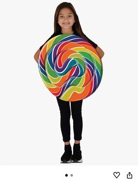 Kids Rainbow Swirl Lollipop Costume - Multicolor